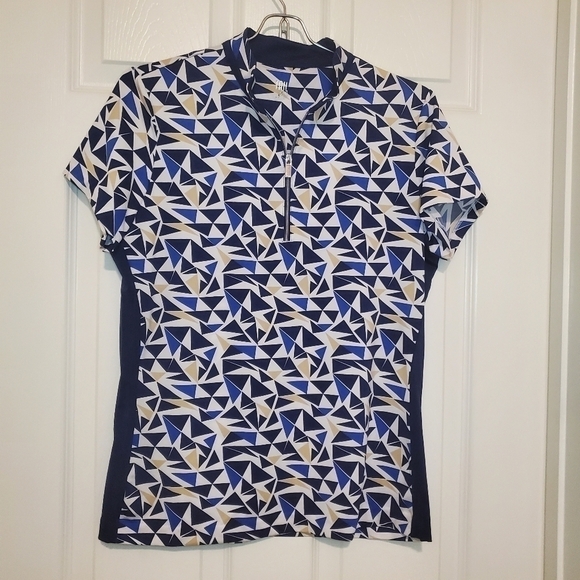 Tail Tops - TAIL Women’s Mock Neck Quarter Zip Golf/Athletic Polo Top Blue Size Small